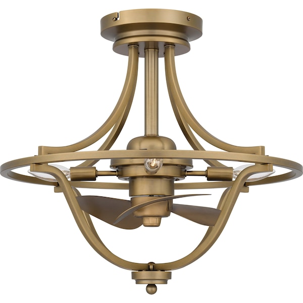Quoizel Fandelier Fan Light 4 Lights Weathered Brass QFA6156WS - main